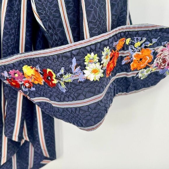 Robert Graham Luxury Casual Men's Shirt Stripe Embroidered XL - Picture 4 of 9